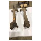 PAIR OF CAST IRON AND IRON WEINER DOGS