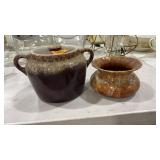 POTTERY PLANTER & BEAN POT