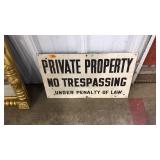 METAL NO TRESPASSING SIGN GALVANIZED