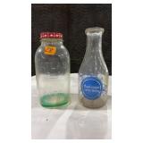 ANTIQUE MASON ATLAS JAR & DUNLOGGIN DAIRY BOTTLE
