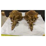 PAIR OF GOLD GILT WALL SCONES