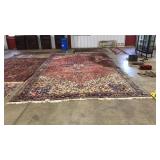 VINTAGE HAND KNOTTED RED WOOL AREA RUG