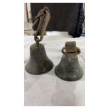 PAIR OF ANTIQUE BRASS BELLS