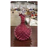 HOBNAIL PINK DECANTER W/ STOPPER