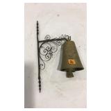 CAST BRONZE DOOR BELL W/ WROUGHT IRON MOUNT