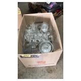 BOX LOT OF ASST SERVING GLASSWARE