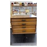 WOOD 4 DRAWER JEWELRY BOX