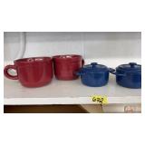 2 FANTIGNAC MINI DUTCH OVENS & 2 BAKING MUGS