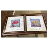2 PC FRAMED STILL LIFE KITCHEN ART