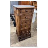 ENGLISH WOOD & MARBLE TOP  LINGERE CABINET