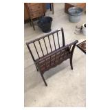 ANTIQUE WOOD MAGAZINE RACK