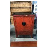RED LACQUER CHINESE CABINET