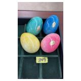 4 LRG MARBLE EGGS
