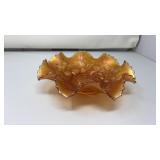 CARNIVAL GLASS MARIGOLD THREE FRUITS BOWL