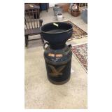 GEO STULL 206 ANTIQUE METAL MILK JUG W/ FUNNEL