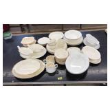 GOLD RIMMED WHITE CHINA DISH SET