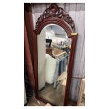 ORNATE MAHOGANY WALL MIRROR
