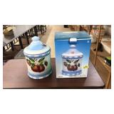 APPLE BLUE COOKIE JAR NIB