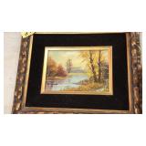 SIGNED/FRAMED OIL ON BOARD SCENE