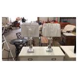 CHROME & GLASS TABLE LAMPS
