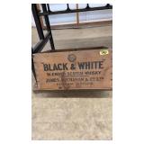 BLACK & WHITE SCOTCH WHISKEY WOOD CRATE