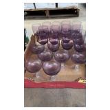 AMETHYST TO CLEAR GLASS STEMWARE SET