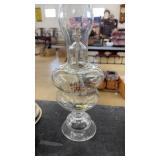 HAND PAINTED GLASS OIL LAMP