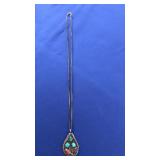 SIGNED L.LASILOO TURQUIOUSE & CORAL NECKLACE