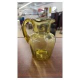 VINTAGE YELLOW GLASS MINIATURE PITCHER