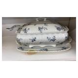 RIVA ENGLISH TUREEN ON PLATTER W/ LADEL