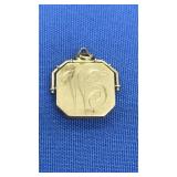 TESTED 14K GOLD MONOGRAMMED PENDANT