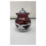 FARBER BRO ART DECO CHROME & AMETHST CONDIMENT JAR