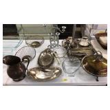 TABLE LOT OF ASST SILVER PLATE