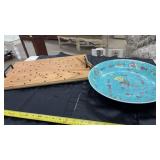13" CHINESE PLATTER & WOOD TRAY