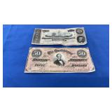 CONFEDERATE STATE $20 & $50 BILLS