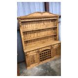 2 PC WOOD CARVED COUNTRY HUTCH
