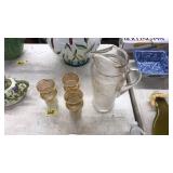 MID CENTURY PITCHER & TUMBLER SET