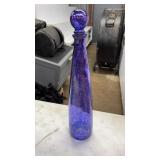 PURPLE & BLUE GLASS DECANTER 15"