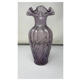 FENTON PLUM OPALESCENT RUFFLED VASE