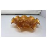 CARNIVAL GLASS MARIGOLD THREE FRUITS BOWL