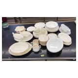 GOLD RIMMED WHITE CHINA DISH SET