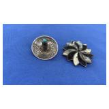 2 STERLING BROOCHES