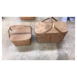 2 WOVEN PICNIC BASKETS