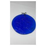VINTAGE COBALT BLUE GLASS SUN CATCHER