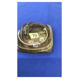 HEAVY METAL COY COIN TRAY W/ LADIES WRIST WATCH &