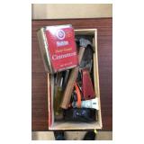 FLAT OF ASST TOOLS & VINTAGE CINNAMON TIN