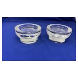 OLEG CASSINI SIGNED CRYSTAL PILLERS (2)