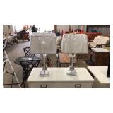 CHROME & GLASS TABLE LAMPS