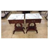 ANTIQUE PAIR OF 1940S KIMBALL WOOD EMPIRE STYLE LY