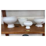 4 VINTAGE MILK GLASS LAMP SHADES